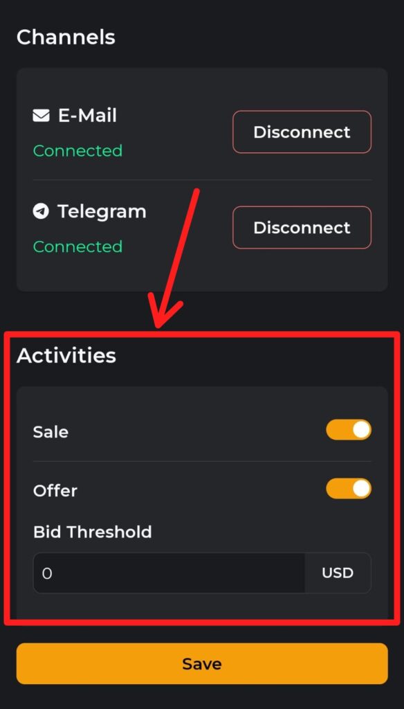 activar ventas y ofertas de dominios ENS en telegram